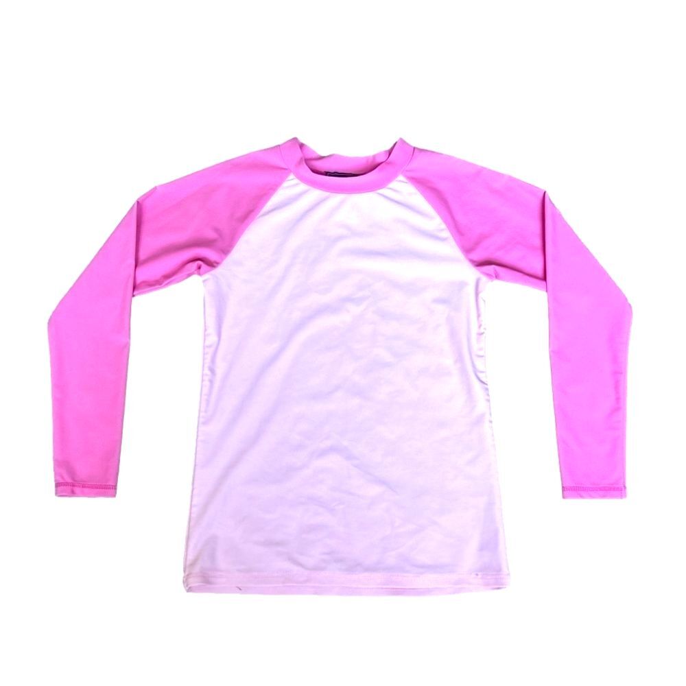 Toobydoo Two Tone Pink Rash Guard Swim Shirt